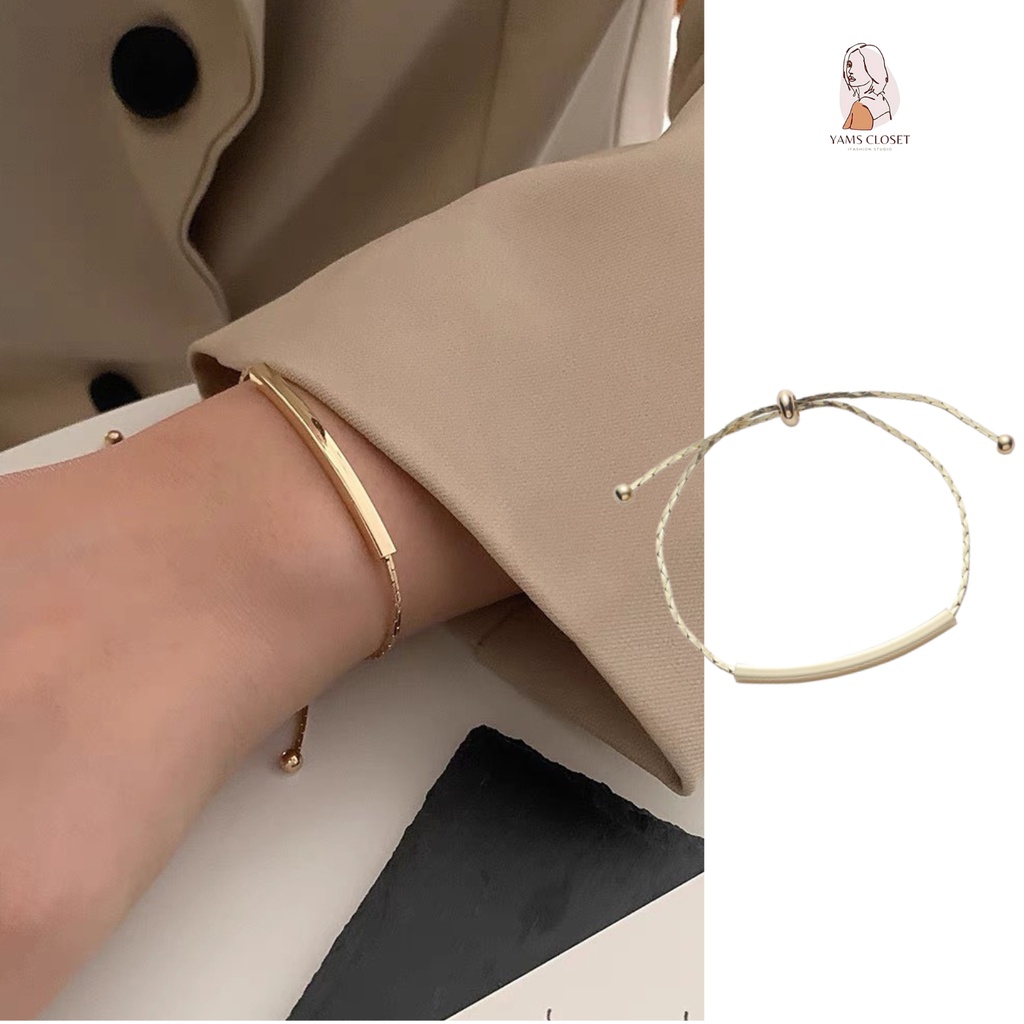 Vòng tay nữ mạn vàng thép Titan cá tính