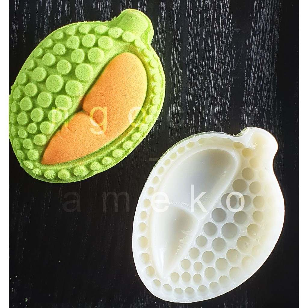 NQ50-006 - KHUÔN TRUNG THU LÒ XO / BÁNH DỨA  HÌNH QUẢ SẦU RIÊNG 50G