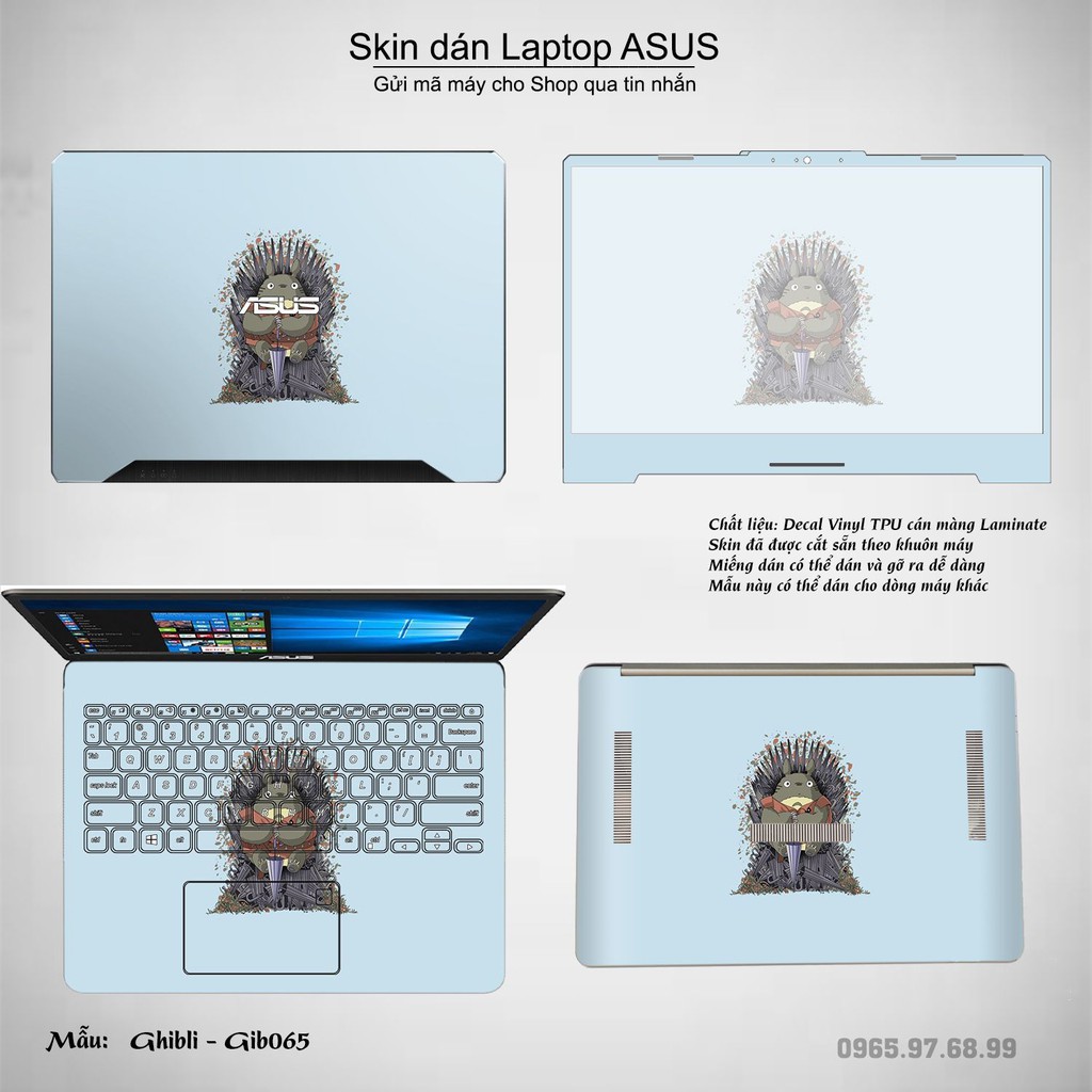 Skin dán Laptop Asus in hình Ghibli nhiều mẫu 10 (inbox mã máy cho Shop)