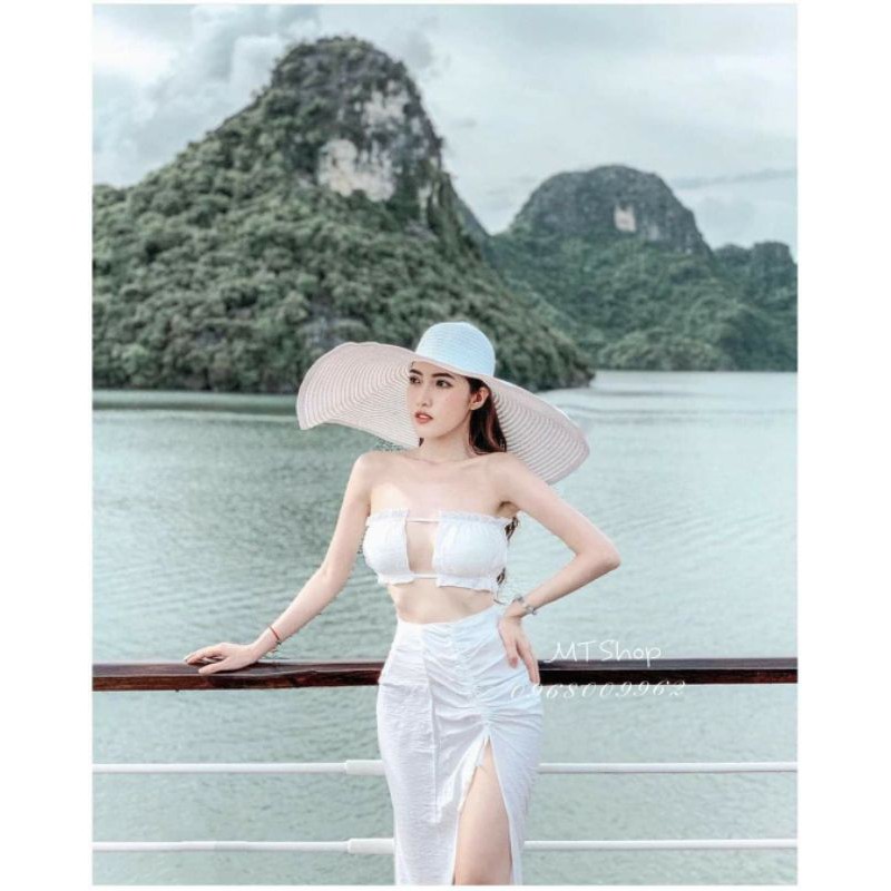 Mũ cói vành siêu rộng siêu sang chảnh
