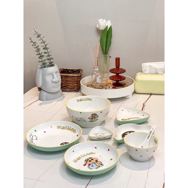 Bộ bát đĩa Nhật Bản Shin Cậu Bé Bút Chì