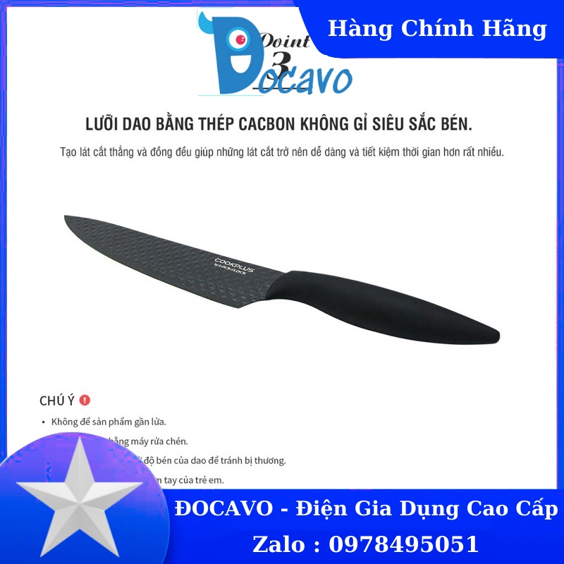 Bộ dao nhà bếp 4 món Lock&amp;Lock kitchen knife set - màu đen CKK103S4BLK