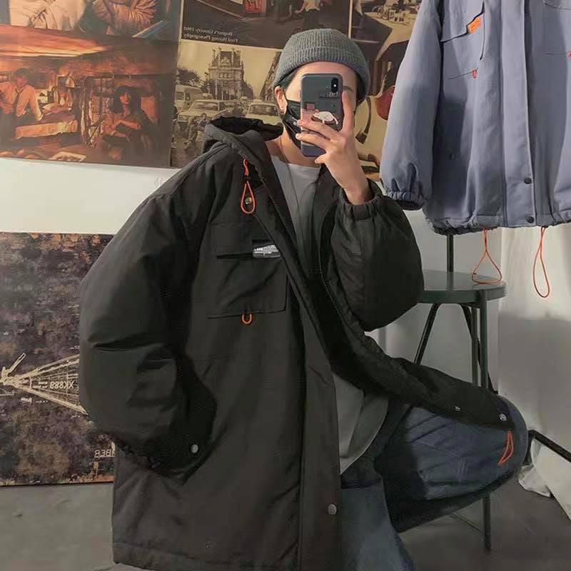 Áo Khoác Chần Bông Black Jacket, JACKLANE , Áo khoác dài tay Unisex Jack Lane dày nhiều lớp có túi và dây rút | BigBuy360 - bigbuy360.vn