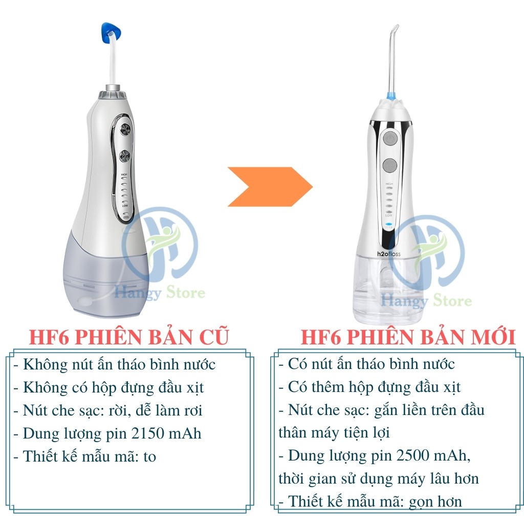 Máy tăm nước nhập khẩu chính hãng h2ofloss HF2  - phiên bản cải tiến mới nhất 2020 bảo hành 1-2 năm