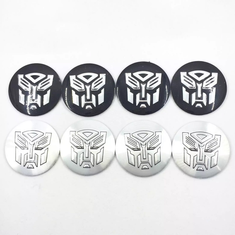 Bộ 4 Logo Nhôm Dán Trục Bánh Xe Hơi Hình Transformers