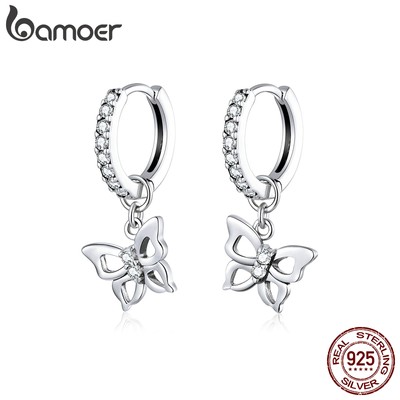 Bamoer Bông Tai Bạc 925 Hình Bươm Bướm Thời Trang Cho Nữ sce833