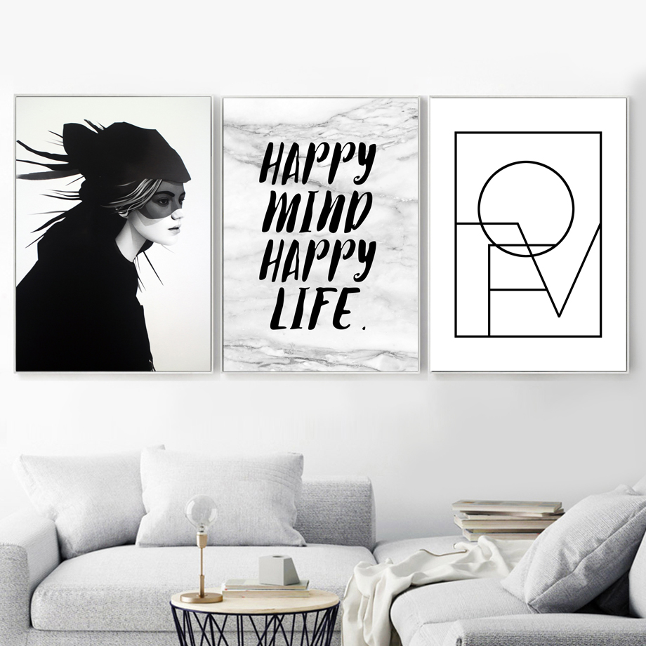 GD Room Decor Canvas Painting Fashion Sexy Girl Love Quotes Black White Wall Art Canvas Painting Nordic Posters And Prints Wall Pictures For Living Room Decor