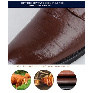 GIÀY TĂNG CHIỀU CAO 7CM DA BÒ