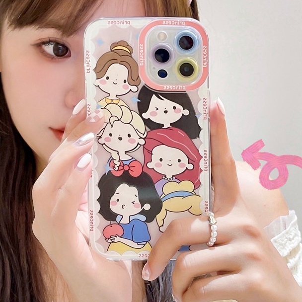 Ốp Điện Thoại TPU Dẻo Trong Suốt In Hình Công Chúa Cho iPhone 14 13 Pro Max Casing 12 11 XS XR X 8 7 6 Plus
