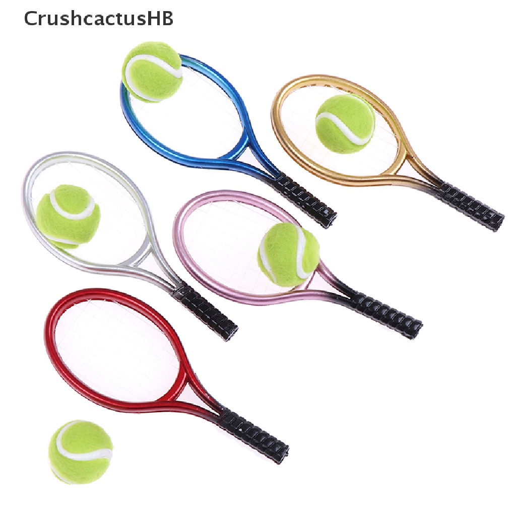 1:6 1:12 Dollhouse Miniature 1PC Tennis Racket + 1PC Ball Dolls Accessories