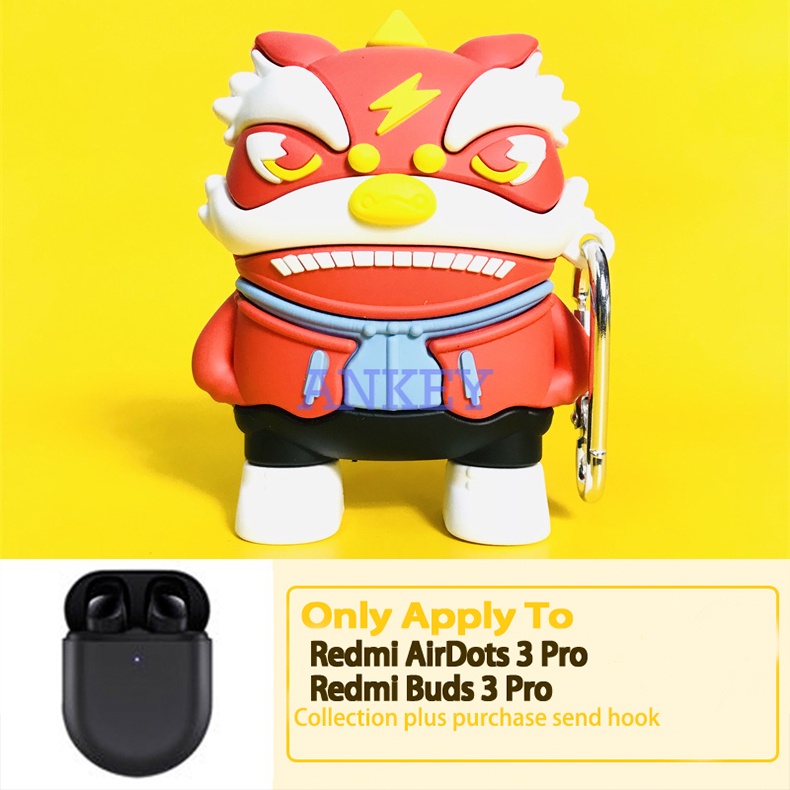 Redmi Buds 4 / Buds 3 Pro Vỏ Bảo Vệ Hộp Sạc Tai Nghe Bluetooth Không Dây Chất Liệu Silicon Mềm Hình Cá Mập 3D Dễ Thương Kèm Móc