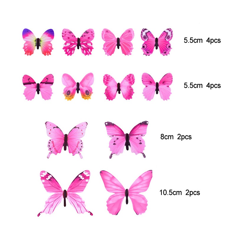 Miếng Dán Tường Hình Bướm 3d Hiệu Ứng Dạ Quang