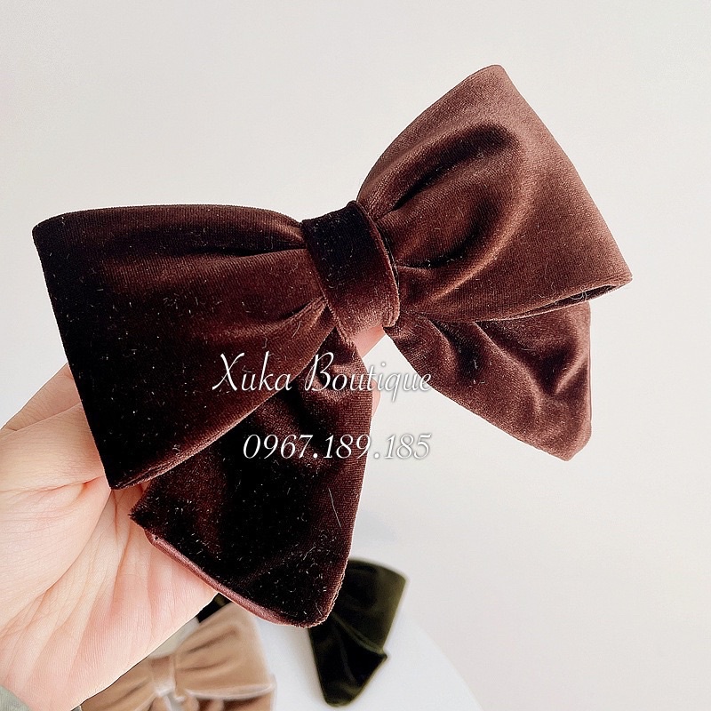 Kẹp Tóc Nơ Nhung Mẹ Con, Băng Đô Cài Tóc Cao Cấp Gắn Nơ Nhung, Kẹp Tóc Phái Nữ [ẢNH THẬT]