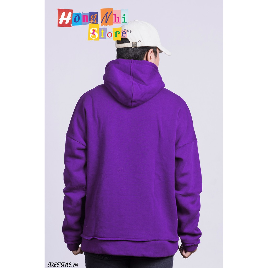 Áo Hoodie Trơn Màu Tím Đậm Cao Cấp Dáng Rộng Unisex Nam Nữ Mặc Được - MM | BigBuy360 - bigbuy360.vn