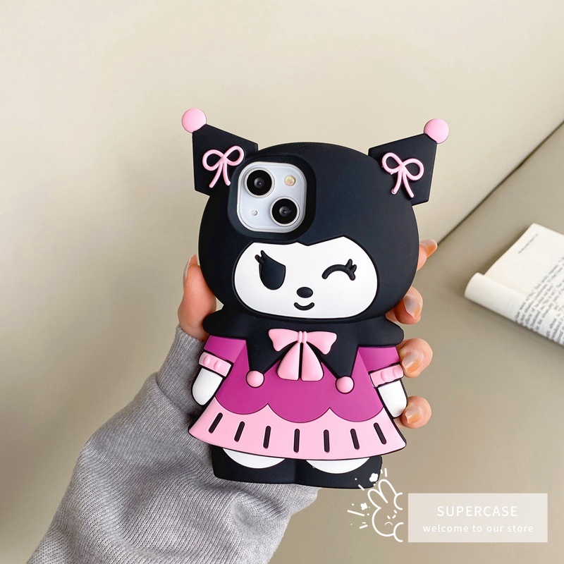 Ốp Điện Thoại Silicone Mềm Họa Tiết Kuromi Cho iPhone 13 12 11 Pro Max XR XS Max X 8 7 6 6s Plus SE 2020 2022