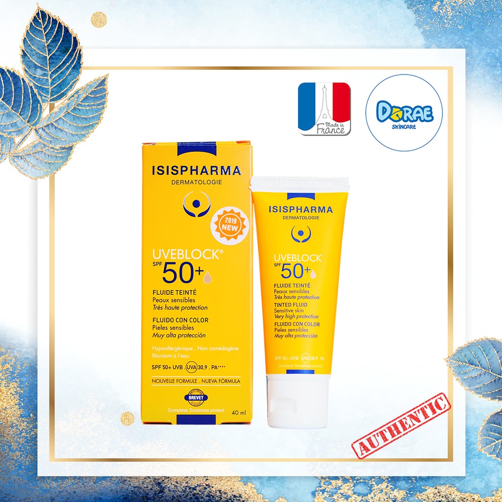 ✅ Kem chống nắng dành cho da nhạy cảm ISIS Pharma Uveblock Spf50+ Fluid