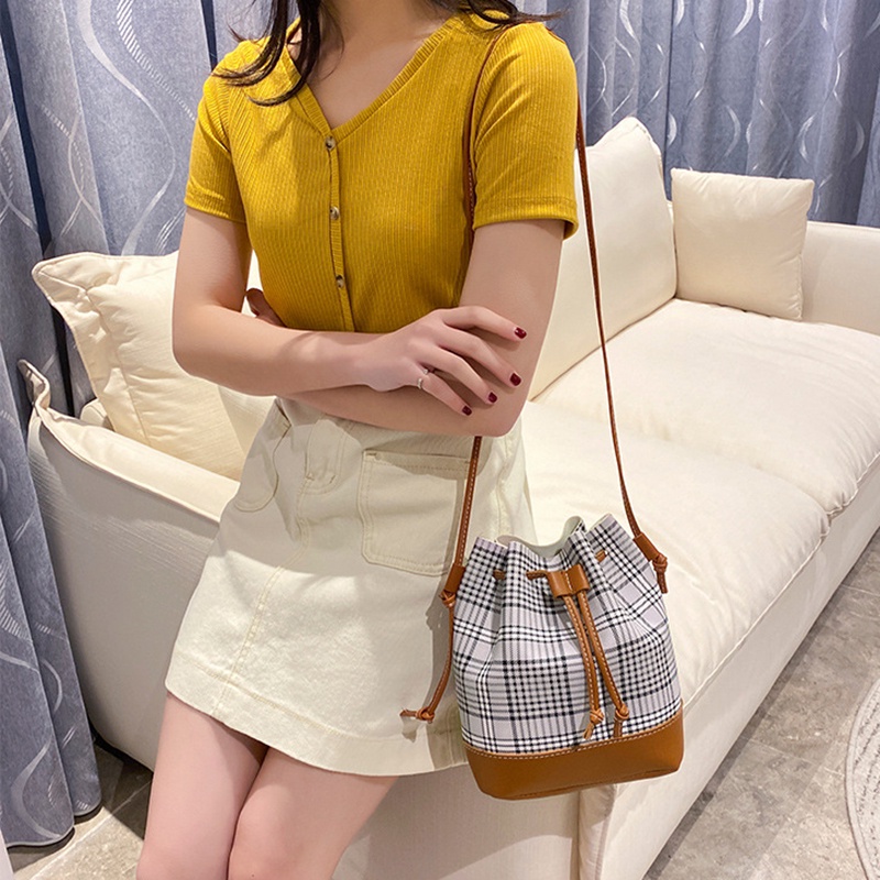 Túi xách dây rút IELGY phong cách Hàn Quốc thiết kế thời trang cho nữ