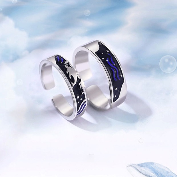 Nhẫn Hình Cá Voi Có Thể Điều Chỉnh Kích Cỡ Dành Cho Cả Nam Và Nữ