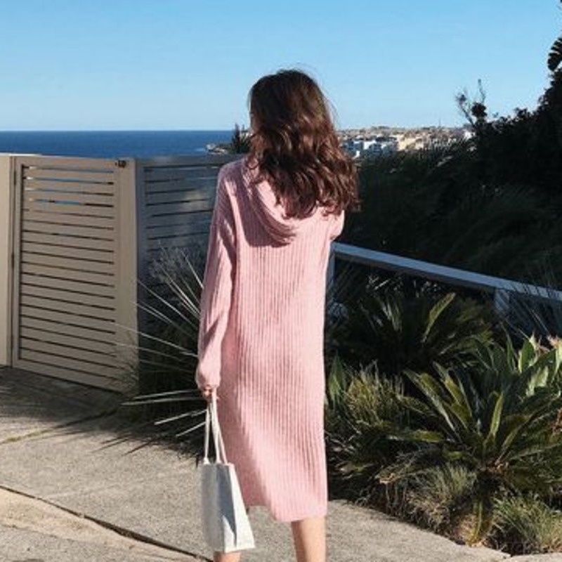 Đầm Sweater Dệt Kim Dáng Rộng Thiết Kế Thanh Lịch Cho Nữ