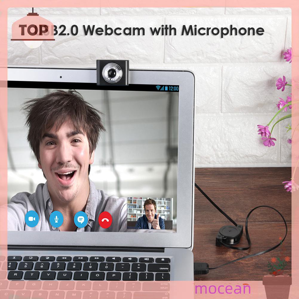Mocean Laptop Desktop USB Webcam Clip Web Camera with Microphone for Live Online