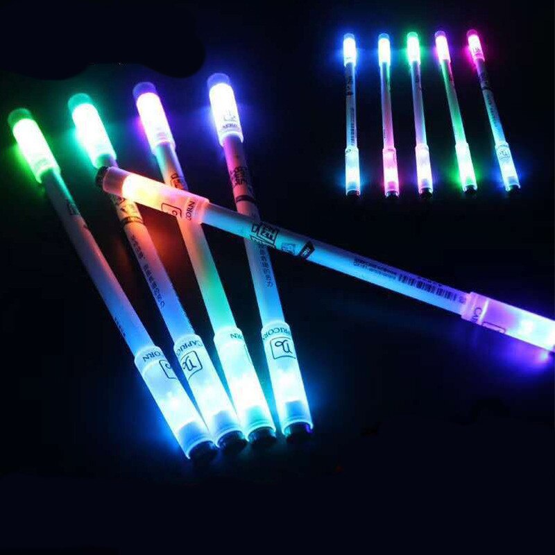 Bút quay LED Bút cân bằng ánh sáng Bút có dầu Ngón tay Đèn LED xoay linh hoạt Đèn flash xoay bút chơi game
