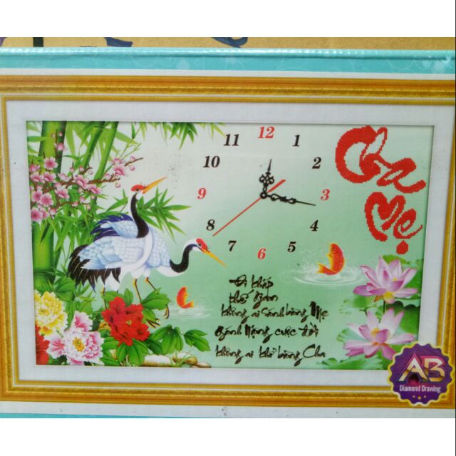 Tranh đá đồng hồ cha mẹ df070