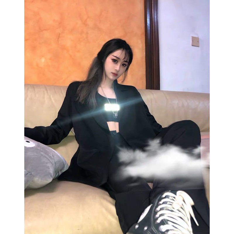 Áo Vest/Blazer dáng dài kèm đai buộc eo siêu sang Ulzzang (Ảnh thật cuối+ video) | BigBuy360 - bigbuy360.vn