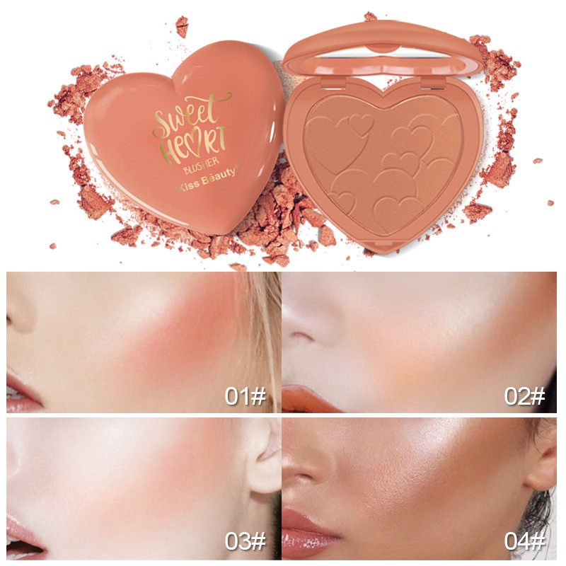 Phấn Má Hồng Tông Màu Tây Tây Thời Thượng Kiss Bèauty Sweet Heart Blusher -W174-A02T2 | Thế Giới Skin Care