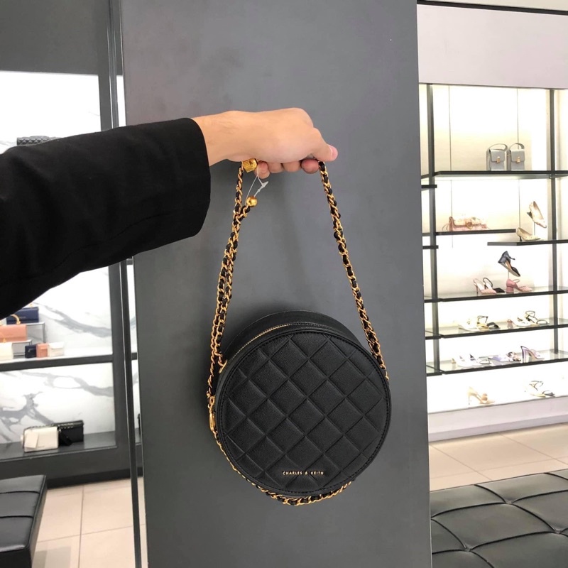 [Auth-Sing] Túi tròn chần bông Charles Sing quilted circle bag(Ck2-806809150