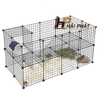 Chuồng chó mèo lắp ghép tiện lợi chắc chắn ( 33 tấm lưới đen )