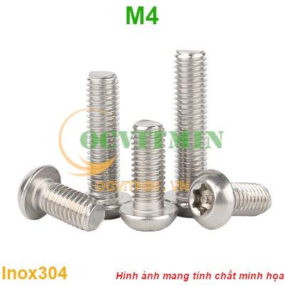 PS4I# - Ốc Lục Giác Bông M4 Có Kim Ở Giữa Inox 304 Hút Nam Châm