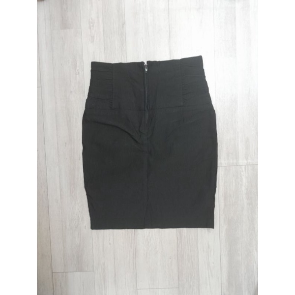 Chân váy kaki nịt eo VNXK cv bút chì cạp cao ôm body màu đen công sở xuất khẩu dư xịn