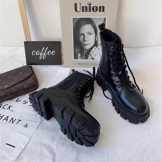 Giày boot MÃ A1732 Đế chiến binh ngầu bôt ullzang basic co dãn mùa thu đông boots boost bốt