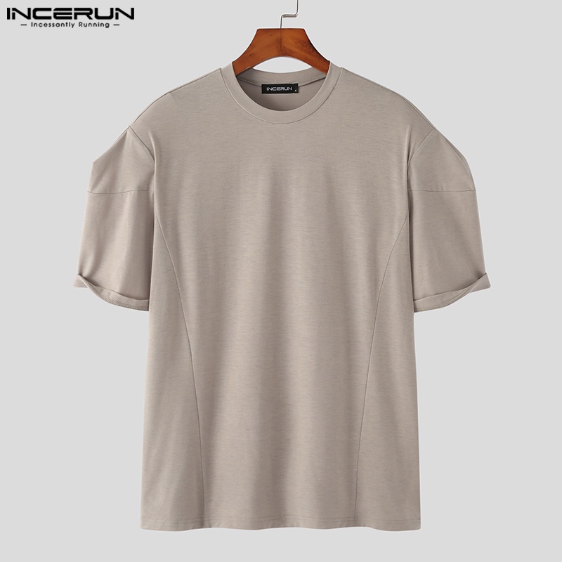 Áo thun incerun tay phồng ngắn cổ tròn dáng rộng sành điệu cho nam