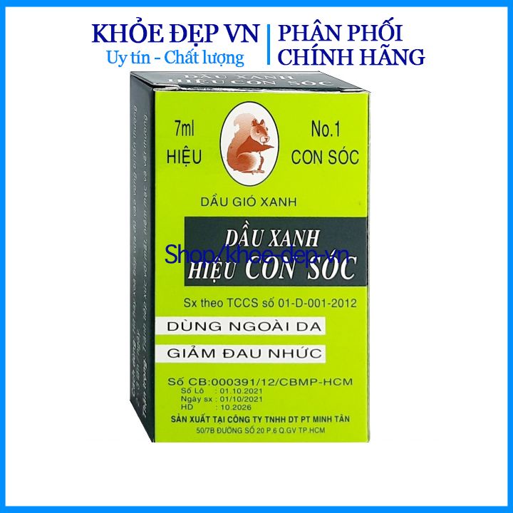 Dầu gió xanh hiệu con sóc ( lọ 7ml)