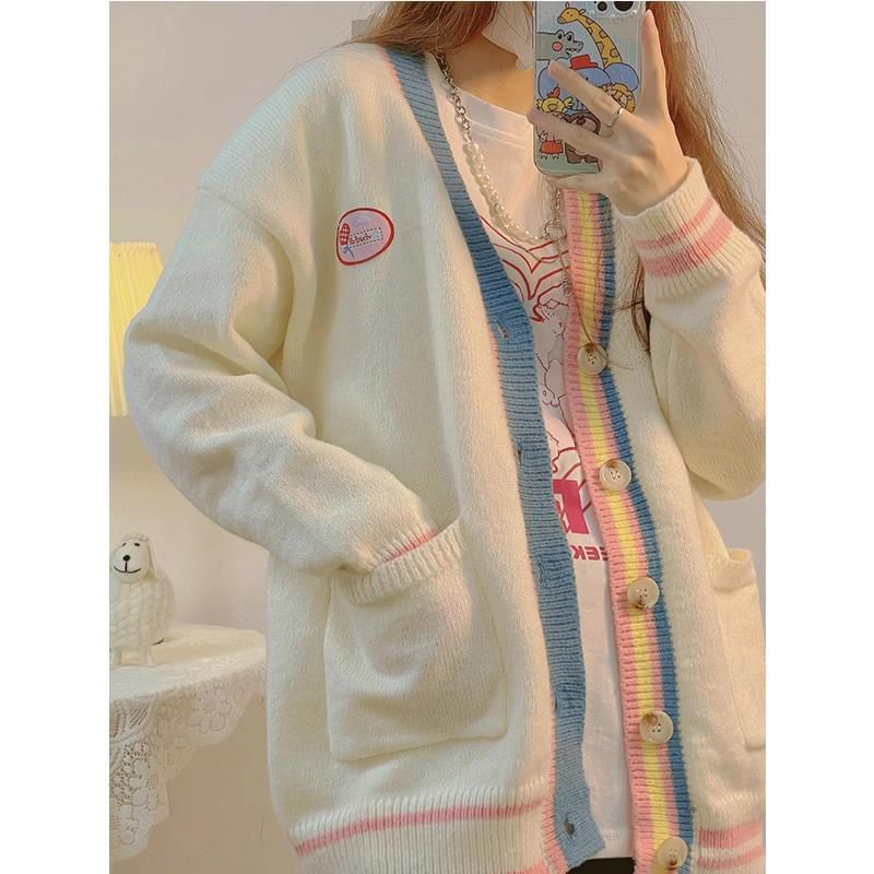 Áo Khoác Cardigan Len Nữ Dày Dặn Xinh Xắn Phong Cách Đáng Yêu