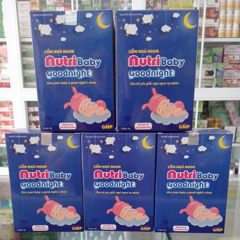 Cốm Ngủ Ngon NUTRIbaby goodnight cho bé yên giấc ngủ tự nhiên hộp 16 gói