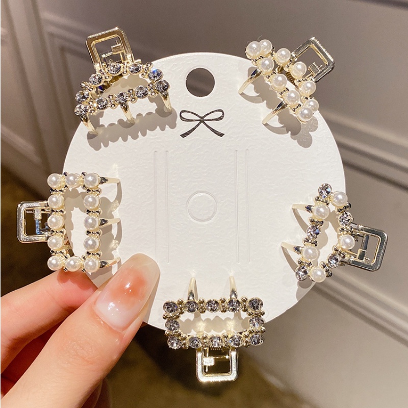 Kẹp tóc đính ngọc trai giả chất liệu hợp kim thời trang