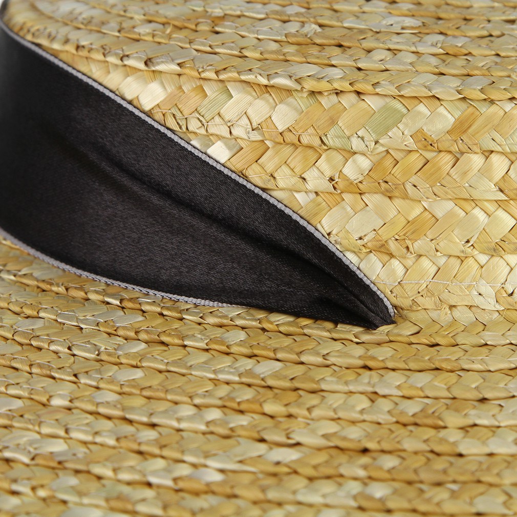 Mũ cói rộng vành phối dây ruy băng thời trang đi biển thời trang cho nữ