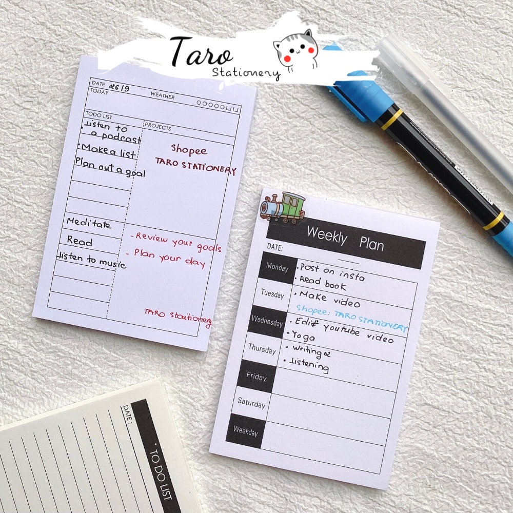 Giấy note ghi chú Simple N22 lên kế hoạch to do list set 50 tờ Taro Stationery