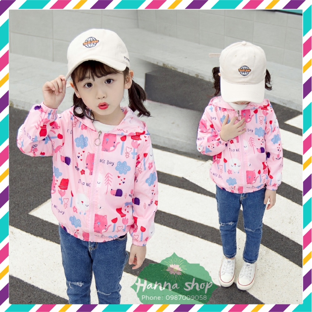 Áo khoác gió bé gái, áo khoác mỏng chất mềm mại cho bé gái, hàng Quảng Châu chất đẹp