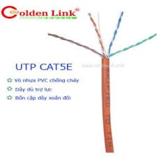 Thùng 100M cáp mạng LAN UTP CAT 5E Golden Link Platinum- (Cam)