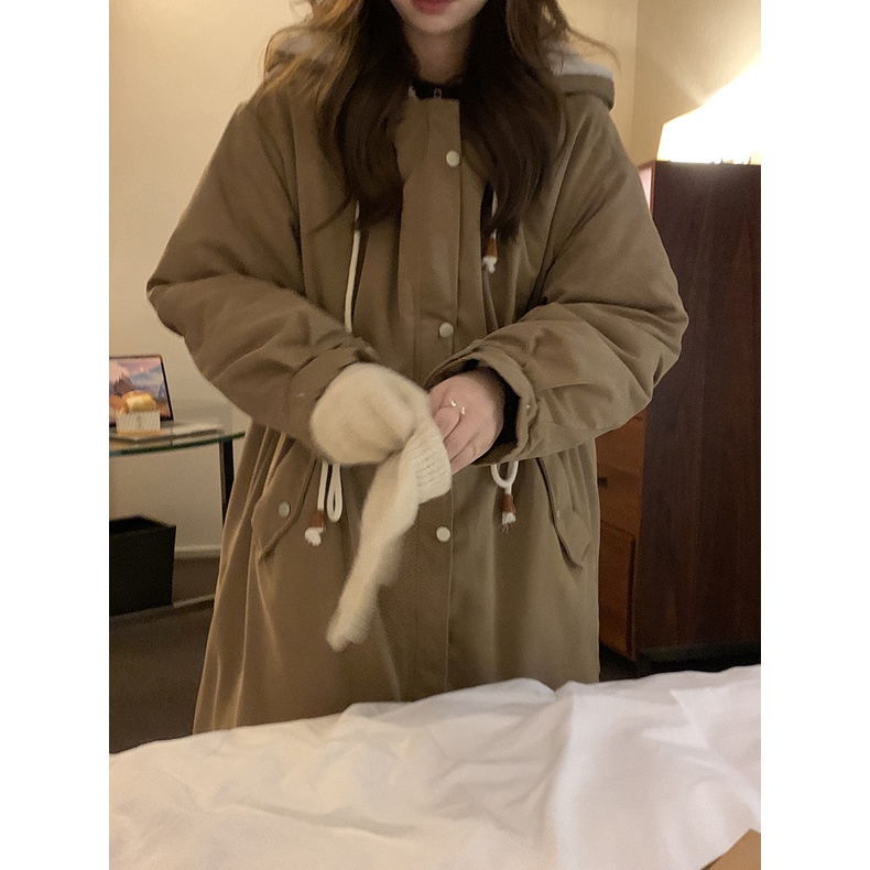 Áo Khoác Jacket Dáng dài nữ Có mũ Cao cấp Phối túi Hàn Quốc Áo Jacket Thu Đông Ulzzang Thời trang