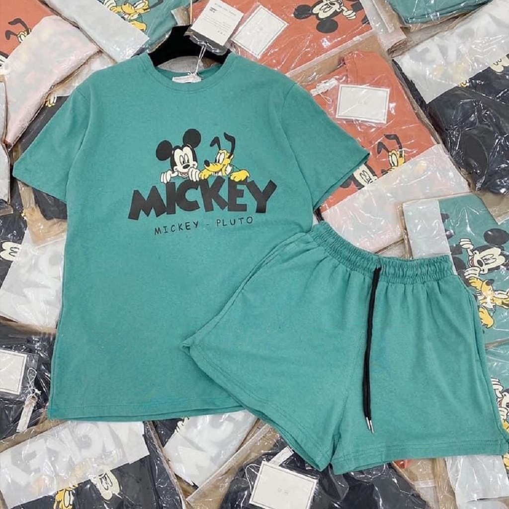 [Mã SKAMFSW175 giảm 10K đơn 50K] Bộ mặc nhà nữ mùa hè , đồ bộ bigsize chất cotton Gemmy House in hình Mickey Mouse