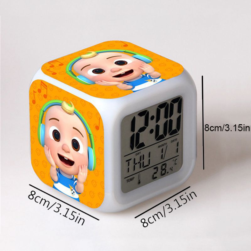 Cocomelon LED Multi-Function Alarm Clock Color Change Digital Luminous Gift