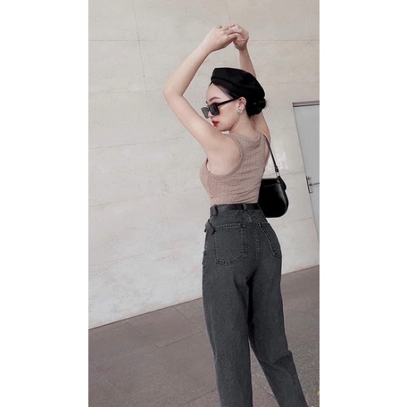 [HOT Baggy Rộng  ]Quần Jean Baggy ĐEN KHÓI ống to co dãn tốt cạp cao , quần bò Baggy chất Jean Quảng Châu siêu đẹp