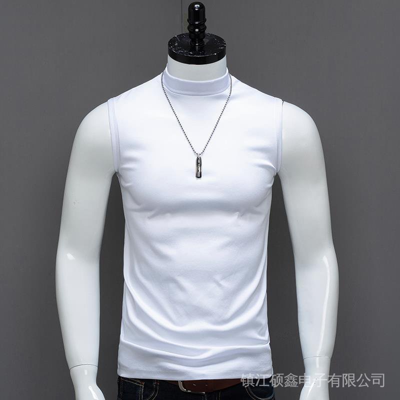 Áo Thun Ba Lỗ Cổ Cao Màu Sắc Thời Trang Cho Nam