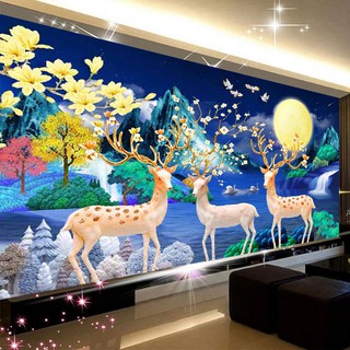 - TRANH THÊU CHỮ THẬP  PHONG CẢNH HƯƠU NAI TÀI LỘC EDB57 E57 e62 E60 E61 E62 E64 E66 E68 E77  E88 EDB53 E79 E89 E90 ED53