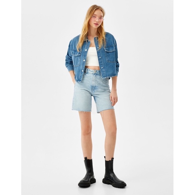 Áo khoác Jean Bershka Chính Hãng