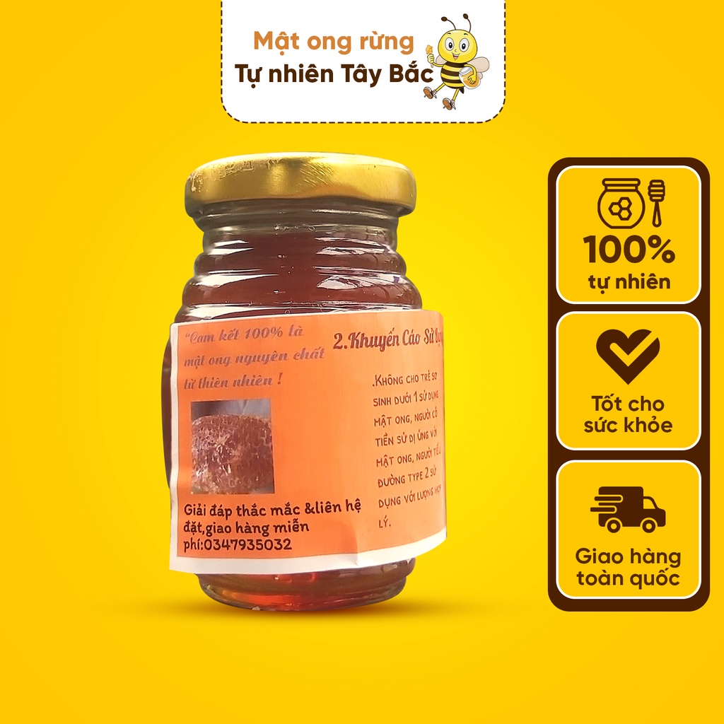 Mật ong rừng Tây Bắc nguyên chất lọ 100ml giúp bổ sung sức khoẻ
